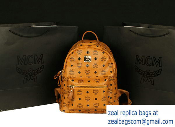 High Quality Replica MCM Stark Backpack Large in Calf Leather 8004 Camel